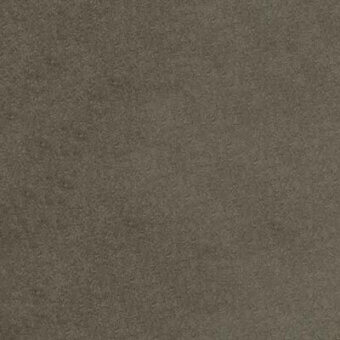 Textured fabric sample, brownish-gray tone, dense surface with irregular swirls, matte finish, “pacini & cappellini” label visible.
